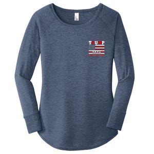 Trump 2024 Keep America Great Usa Flag Front And Back Women's Perfect Tri Tunic Long Sleeve Shirt