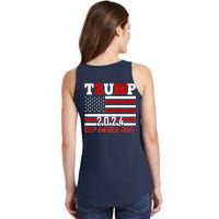 Trump 2024 Keep America Great Usa Flag Front And Back Ladies Essential Tank