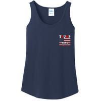 Trump 2024 Keep America Great Usa Flag Front And Back Ladies Essential Tank