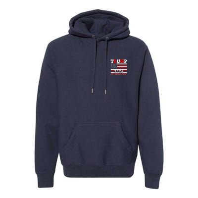 Trump 2024 Keep America Great Usa Flag Front And Back Premium Hoodie