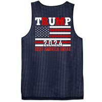 Trump 2024 Keep America Great Usa Flag Front And Back Mesh Reversible Basketball Jersey Tank