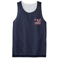 Trump 2024 Keep America Great Usa Flag Front And Back Mesh Reversible Basketball Jersey Tank