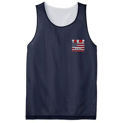 Trump 2024 Keep America Great Usa Flag Front And Back Mesh Reversible Basketball Jersey Tank