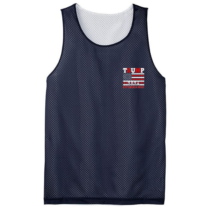 Trump 2024 Keep America Great Usa Flag Front And Back Mesh Reversible Basketball Jersey Tank