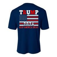 Trump 2024 Keep America Great Usa Flag Front And Back Performance Sprint T-Shirt