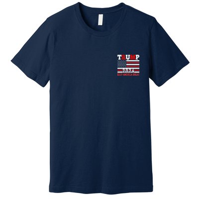 Trump 2024 Keep America Great Usa Flag Front And Back Premium T-Shirt