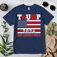 Trump 2024 Keep America Great Usa Flag Front And Back Premium T-Shirt