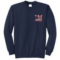 Trump 2024 Keep America Great Usa Flag Front And Back Tall Sweatshirt