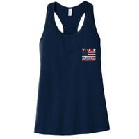 Trump 2024 Keep America Great Usa Flag Front And Back Women's Racerback Tank