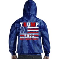 Trump 2024 Keep America Great Usa Flag Front And Back Tie Dye Hoodie