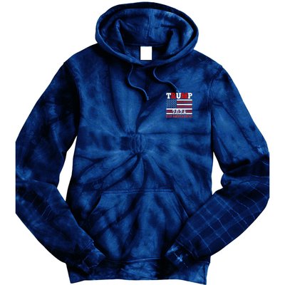 Trump 2024 Keep America Great Usa Flag Front And Back Tie Dye Hoodie