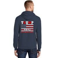 Trump 2024 Keep America Great Usa Flag Front And Back Tall Hoodie