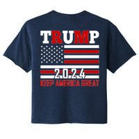 Trump 2024 Keep America Great Usa Flag Front And Back Women's Crop Top Tee