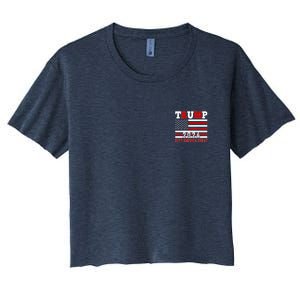 Trump 2024 Keep America Great Usa Flag Front And Back Women's Crop Top Tee