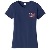 Trump 2024 Keep America Great Usa Flag Front And Back Women's T-Shirt