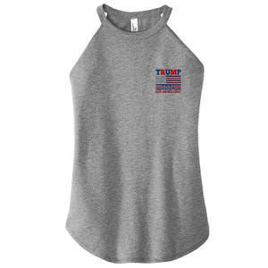 Trump 2024 Keep America Great Usa Flag Front And Back Women's Perfect Tri Rocker Tank