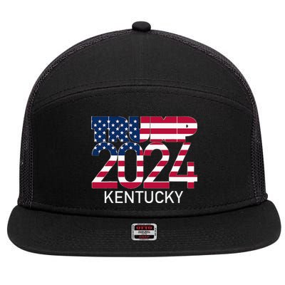 Trump 2024 Kentucky 7 Panel Mesh Trucker Snapback Hat