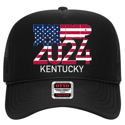 Trump 2024 Kentucky High Crown Mesh Back Trucker Hat