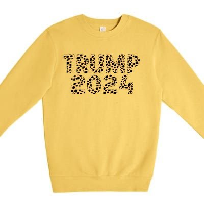 Trump 2024 Leopard Design Premium Crewneck Sweatshirt