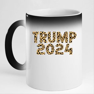 Trump 2024 Leopard Design 11oz Black Color Changing Mug