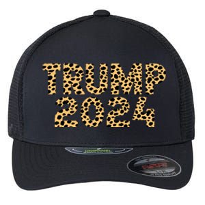 Trump 2024 Leopard Design Flexfit Unipanel Trucker Cap