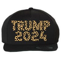 Trump 2024 Leopard Design Wool Snapback Cap