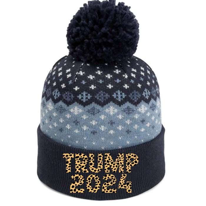 Trump 2024 Leopard Design The Baniff Cuffed Pom Beanie