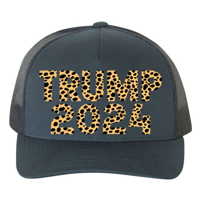 Trump 2024 Leopard Design Yupoong Adult 5-Panel Trucker Hat