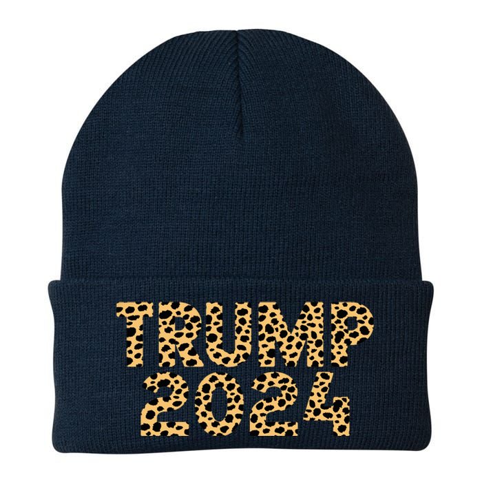 Trump 2024 Leopard Design Knit Cap Winter Beanie