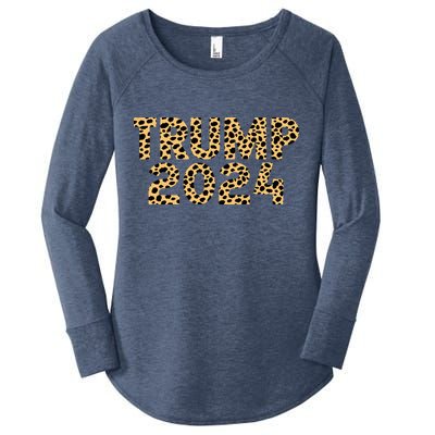 Trump 2024 Leopard Design Women's Perfect Tri Tunic Long Sleeve Shirt