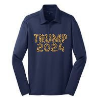 Trump 2024 Leopard Design Silk Touch Performance Long Sleeve Polo