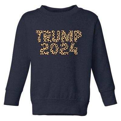 Trump 2024 Leopard Design Toddler Sweatshirt