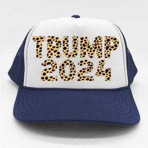 Trump 2024 Leopard Design Trucker Hat