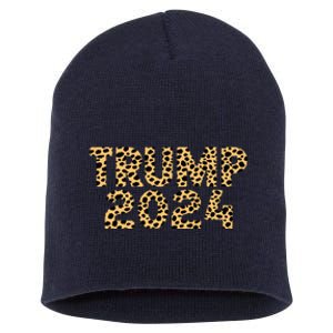 Trump 2024 Leopard Design Short Acrylic Beanie