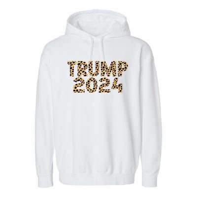 Trump 2024 Leopard Design Garment-Dyed Fleece Hoodie