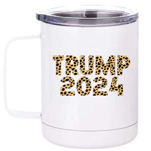 Trump 2024 Leopard Design 12 oz Stainless Steel Tumbler Cup