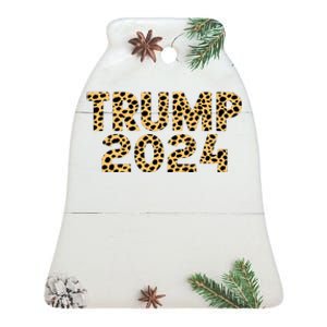 Trump 2024 Leopard Design Ceramic Bell Ornament