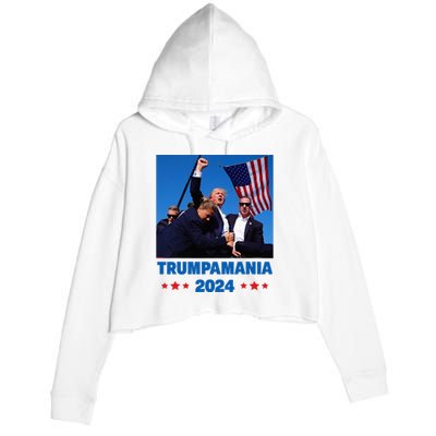 Trumpamania 2024 Let Trumpamania Run Way Brother Crop Fleece Hoodie