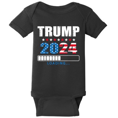 Trump 2024 Loading Funny 45 47 Trump 2024 Take America Back Baby Bodysuit