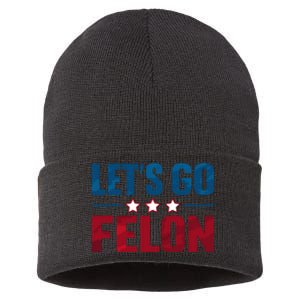 Trump 2024 Loyalty Felon Leader Pro Supporter Design Sustainable Knit Beanie