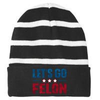 Trump 2024 Loyalty Felon Leader Pro Supporter Design Striped Beanie with Solid Band