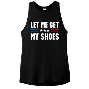 Trump 2024 Let Me Get My Shoes Funny Voting Election 2024 Usa Ladies PosiCharge Tri-Blend Wicking Tank