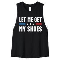 Trump 2024 Let Me Get My Shoes Funny Voting Election 2024 Usa Women's Racerback Cropped Tank