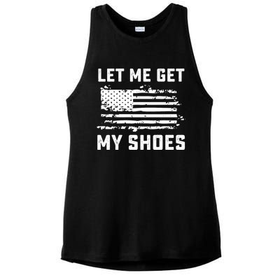 Trump 2024 Let Me Get My Shoes Funny Quote Saying Ladies PosiCharge Tri-Blend Wicking Tank