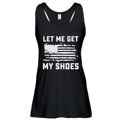 Trump 2024 Let Me Get My Shoes Funny Quote Saying Ladies Essential Flowy Tank