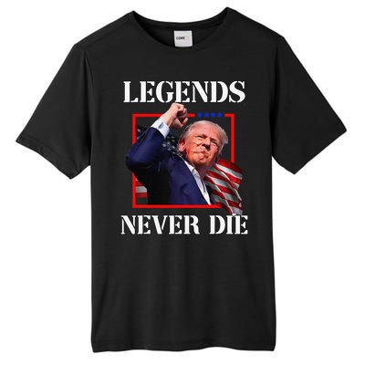 Trump 2024 Legends Never Die Fight Trump Fist Pump Shot Tall Fusion ChromaSoft Performance T-Shirt