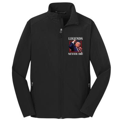 Trump 2024 Legends Never Die Fight Trump Fist Pump Shot Core Soft Shell Jacket