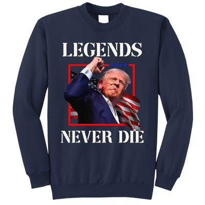 Trump 2024 Legends Never Die Fight Trump Fist Pump Shot Sweatshirt