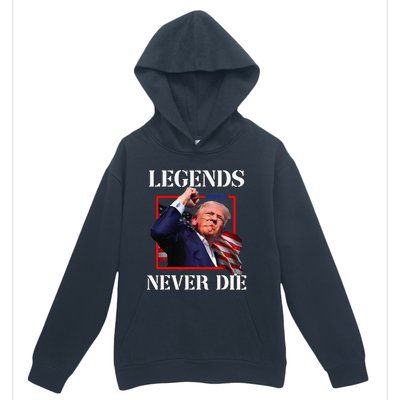 Trump 2024 Legends Never Die Fight Trump Fist Pump Shot Urban Pullover Hoodie