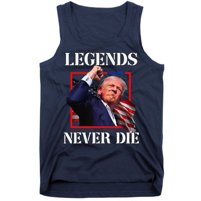 Trump 2024 Legends Never Die Fight Trump Fist Pump Shot Tank Top